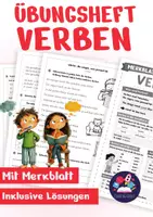 Vorschau - Arbeitsblätter - Übungsheft & Merkblatt Verben - Tunwörter Deutsch Grammatik Klasse 2 & 3 - Deckblatt