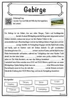 Vorschau - Unterrichtsreihen - Gebirge Lückentext mit Wortspeicher Hörverstehen und Suchsel - Seite 1