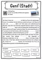 Vorschau - Unterrichtsreihen - Genf (Stadt) Lückentext mit Wortspeicher Hörverstehen und Suchsel - Seite 1