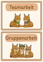 Vorschau - Poster - Klassentier Luchs Sozialformen Tafelmaterial - Seite 1
