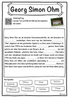 Vorschau - Unterrichtsreihen - Georg Simon Ohm Lückentext mit Wortspeicher Hörverstehen und Suchsel - Seite 1