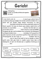 Vorschau - Unterrichtsreihen - Gericht Lückentext mit Wortspeicher Hörverstehen und Suchsel - Seite 1