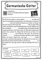 Vorschau - Unterrichtsreihen - Germanische Götter Lückentext mit Wortspeicher Hörverstehen und Suchsel - Seite 1
