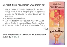 Vorschau - Anderer Materialtyp - Motivationskärtchen Biber Lineal - Seite 1