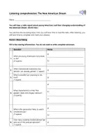 Vorschau - Arbeitsblätter - Hörverstehen - The New American Dream - Deckblatt