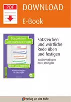 Vorschau - Arbeitsblätter - Satzzeichen und wörtliche Rede üben und festigen: Kopiervorlagen mit Lösungen - Seite 1