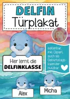 Vorschau - Poster - Türplaket Delfinklasse Klassentier Delfin - Deckblatt