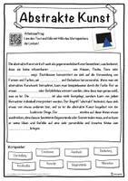 Vorschau - Unterrichtsreihen - Abstrakte Kunst Lückentext mit Wortspeicher Hörverstehen und Suchsel - Seite 1