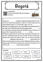Vorschau - Unterrichtsreihen - Bogotá Lückentext mit Wortspeicher Hörverstehen und Suchsel - Seite 1