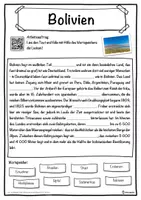 Vorschau - Unterrichtsreihen - Bolivien Lückentext mit Wortspeicher Hörverstehen und Suchsel - Seite 1