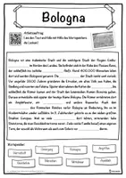 Vorschau - Unterrichtsreihen - Bologna Lückentext mit Wortspeicher Hörverstehen und Suchsel - Seite 1