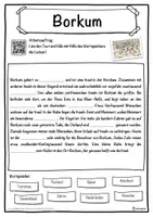 Vorschau - Unterrichtsreihen - Borkum Lückentext mit Wortspeicher Hörverstehen und Suchsel - Seite 1