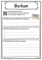 Vorschau - Unterrichtsreihen - Borkum Lückentext mit Wortspeicher Hörverstehen und Suchsel - Seite 3