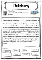 Vorschau - Unterrichtsreihen - Duisburg Lückentext mit Wortspeicher Hörverstehen und Suchsel - Seite 1