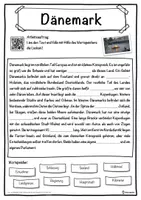 Vorschau - Unterrichtsreihen - Dänemark Lückentext mit Wortspeicher Hörverstehen und Suchsel - Seite 1