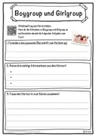 Vorschau - Unterrichtsreihen - Boygroup und Girlgroup Lückentext mit Wortspeicher Hörverstehen und Suchsel - Seite 3