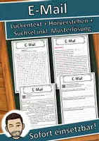 Vorschau - Unterrichtsreihen - E-Mail Lückentext mit Wortspeicher Hörverstehen und Suchsel - Deckblatt
