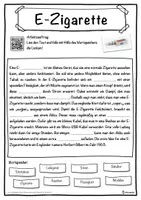 Vorschau - Unterrichtsreihen - E-Zigarette Lückentext mit Wortspeicher Hörverstehen und Suchsel - Seite 1