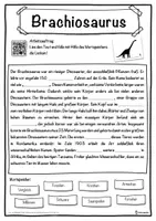Vorschau - Unterrichtsreihen - Brachiosaurus Lückentext mit Wortspeicher Hörverstehen und Suchsel - Seite 1