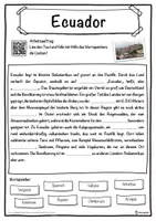 Vorschau - Unterrichtsreihen - Ecuador Lückentext mit Wortspeicher Hörverstehen und Suchsel - Seite 1