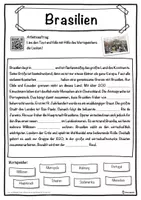 Vorschau - Unterrichtsreihen - Brasilien Lückentext mit Wortspeicher Hörverstehen und Suchsel - Seite 1