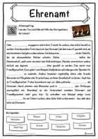 Vorschau - Unterrichtsreihen - Ehrenamt Lückentext mit Wortspeicher Hörverstehen und Suchsel - Seite 1