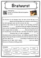 Vorschau - Unterrichtsreihen - Bratwurst Lückentext mit Wortspeicher Hörverstehen und Suchsel - Seite 1
