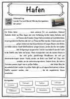 Vorschau - Unterrichtsreihen - Hafen Lückentext mit Wortspeicher Hörverstehen und Suchsel - Seite 1