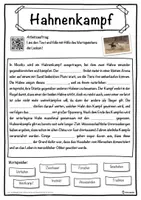 Vorschau - Unterrichtsreihen - Hahnenkampf Lückentext mit Wortspeicher Hörverstehen und Suchsel - Seite 1