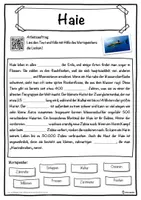 Vorschau - Unterrichtsreihen - Haie Lückentext mit Wortspeicher Hörverstehen und Suchsel - Seite 1