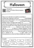 Vorschau - Unterrichtsreihen - Halloween Lückentext mit Wortspeicher Hörverstehen und Suchsel - Seite 1