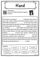 Vorschau - Unterrichtsreihen - Hand Lückentext mit Wortspeicher Hörverstehen und Suchsel - Seite 1