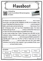 Vorschau - Unterrichtsreihen - Hausboot Lückentext mit Wortspeicher Hörverstehen und Suchsel - Seite 1