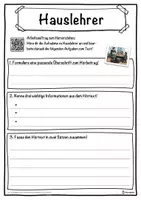 Vorschau - Unterrichtsreihen - Hauslehrer Lückentext mit Wortspeicher Hörverstehen und Suchsel - Seite 3