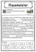 Vorschau - Unterrichtsreihen - Hausmeister Lückentext mit Wortspeicher Hörverstehen und Suchsel - Seite 1