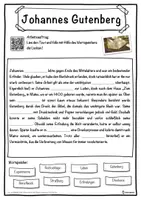 Vorschau - Unterrichtsreihen - Johannes Gutenberg Lückentext mit Wortspeicher Hörverstehen und Suchsel - Seite 1