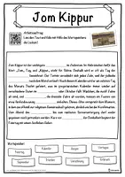Vorschau - Unterrichtsreihen - Jom Kippur Lückentext mit Wortspeicher Hörverstehen und Suchsel - Seite 1
