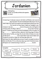 Vorschau - Unterrichtsreihen - Jordanien Lückentext mit Wortspeicher Hörverstehen und Suchsel - Seite 1