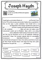 Vorschau - Unterrichtsreihen - Joseph Haydn Lückentext mit Wortspeicher Hörverstehen und Suchsel - Seite 1