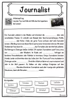 Vorschau - Unterrichtsreihen - Journalist Lückentext mit Wortspeicher Hörverstehen und Suchsel - Seite 1