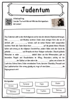Vorschau - Unterrichtsreihen - Judentum Lückentext mit Wortspeicher Hörverstehen und Suchsel - Seite 1
