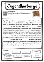 Vorschau - Unterrichtsreihen - Jugendherberge Lückentext mit Wortspeicher Hörverstehen und Suchsel - Seite 1