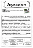 Vorschau - Unterrichtsreihen - Jugendschutz Lückentext mit Wortspeicher Hörverstehen und Suchsel - Seite 1