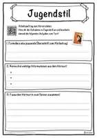 Vorschau - Unterrichtsreihen - Jugendstil Lückentext mit Wortspeicher Hörverstehen und Suchsel - Seite 3