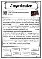 Vorschau - Unterrichtsreihen - Jugoslawien Lückentext mit Wortspeicher Hörverstehen und Suchsel - Seite 1