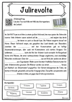 Vorschau - Unterrichtsreihen - Julirevolte Lückentext mit Wortspeicher Hörverstehen und Suchsel - Seite 1