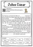 Vorschau - Unterrichtsreihen - Julius Cäsar Lückentext mit Wortspeicher Hörverstehen und Suchsel - Seite 1