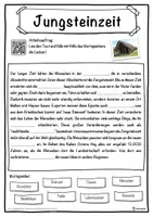 Vorschau - Unterrichtsreihen - Jungsteinzeit Lückentext mit Wortspeicher Hörverstehen und Suchsel - Seite 1