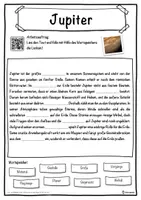 Vorschau - Unterrichtsreihen - Jupiter Lückentext mit Wortspeicher Hörverstehen und Suchsel - Seite 1