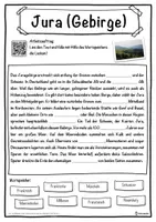 Vorschau - Unterrichtsreihen - Jura (Gebirge) Lückentext mit Wortspeicher Hörverstehen und Suchsel - Seite 1